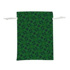 Green Intricate Pattern Lightweight Drawstring Pouch (s) by SpinnyChairDesigns