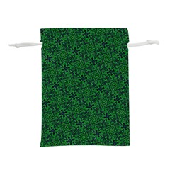 Green Intricate Pattern Lightweight Drawstring Pouch (l) by SpinnyChairDesigns