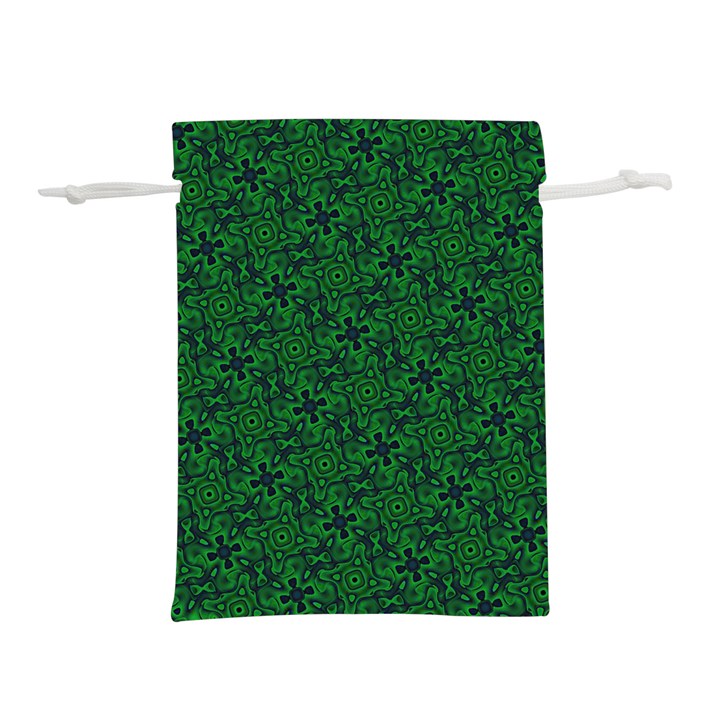 Green Intricate Pattern Lightweight Drawstring Pouch (L)