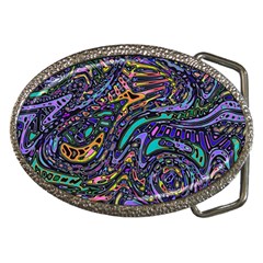 Multicolored Abstract Art Pattern Belt Buckles by SpinnyChairDesigns