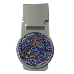 Multicolored Abstract Art Pattern Money Clips (round)  by SpinnyChairDesigns