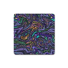 Multicolored Abstract Art Pattern Square Magnet by SpinnyChairDesigns