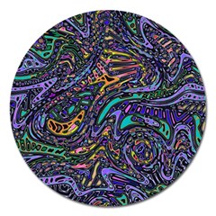 Multicolored Abstract Art Pattern Magnet 5  (round) by SpinnyChairDesigns