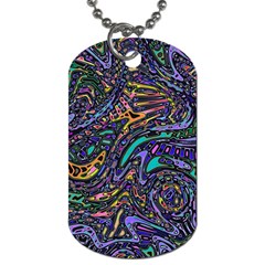 Multicolored Abstract Art Pattern Dog Tag (two Sides) by SpinnyChairDesigns