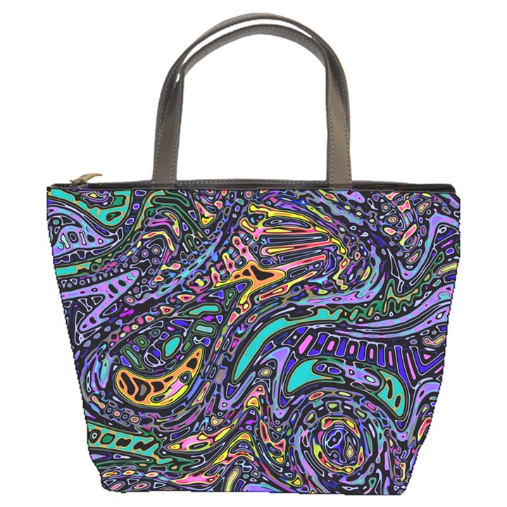 Multicolored Abstract Art Pattern Bucket Bag