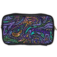 Multicolored Abstract Art Pattern Toiletries Bag (one Side) by SpinnyChairDesigns