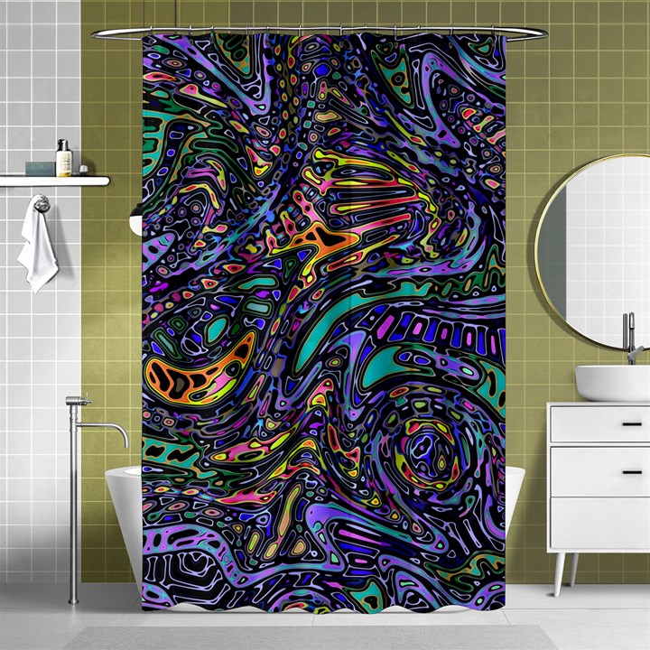 Multicolored Abstract Art Pattern Shower Curtain 48  x 72  (Small) 