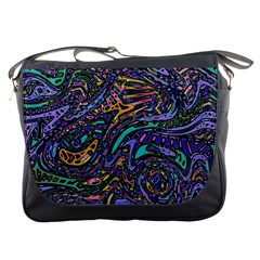 Multicolored Abstract Art Pattern Messenger Bag by SpinnyChairDesigns