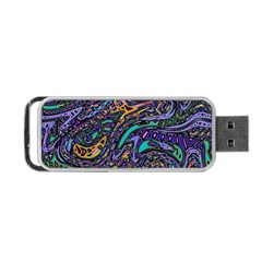 Multicolored Abstract Art Pattern Portable Usb Flash (one Side) by SpinnyChairDesigns