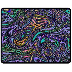 Multicolored Abstract Art Pattern Double Sided Fleece Blanket (medium)  by SpinnyChairDesigns