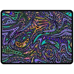 Multicolored Abstract Art Pattern Double Sided Fleece Blanket (large)  by SpinnyChairDesigns