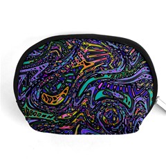 Multicolored Abstract Art Pattern Accessory Pouch (medium) by SpinnyChairDesigns