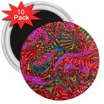 Abstract Art Multicolored Pattern 3  Magnets (10 pack)  Front