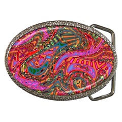 Abstract Art Multicolored Pattern Belt Buckles by SpinnyChairDesigns