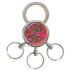 Abstract Art Multicolored Pattern 3-ring Key Chain by SpinnyChairDesigns