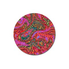 Abstract Art Multicolored Pattern Magnet 3  (round) by SpinnyChairDesigns