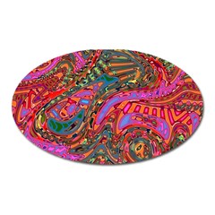 Abstract Art Multicolored Pattern Oval Magnet by SpinnyChairDesigns