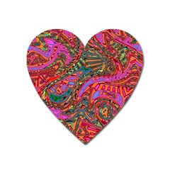 Abstract Art Multicolored Pattern Heart Magnet by SpinnyChairDesigns