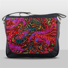 Abstract Art Multicolored Pattern Messenger Bag by SpinnyChairDesigns