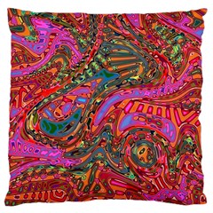 Abstract Art Multicolored Pattern Large Cushion Case (two Sides) by SpinnyChairDesigns