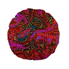 Abstract Art Multicolored Pattern Standard 15  Premium Flano Round Cushions by SpinnyChairDesigns