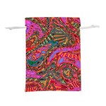 Abstract Art Multicolored Pattern Lightweight Drawstring Pouch (L) Back