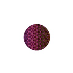 Abstract Retro Floral Stripes Pattern 1  Mini Magnets by SpinnyChairDesigns