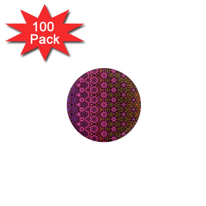 Abstract Retro Floral Stripes Pattern 1  Mini Magnets (100 pack) 