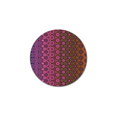 Abstract Retro Floral Stripes Pattern Golf Ball Marker (4 Pack) by SpinnyChairDesigns