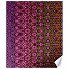 Abstract Retro Floral Stripes Pattern Canvas 20  X 24 