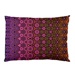 Abstract Retro Floral Stripes Pattern Pillow Case by SpinnyChairDesigns