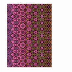 Abstract Retro Floral Stripes Pattern Large Garden Flag (two Sides) by SpinnyChairDesigns