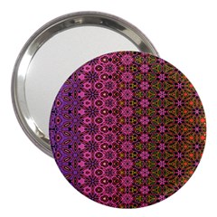 Abstract Retro Floral Stripes Pattern 3  Handbag Mirrors by SpinnyChairDesigns