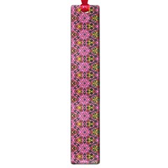 Abstract Retro Floral Stripes Pattern Large Book Marks by SpinnyChairDesigns