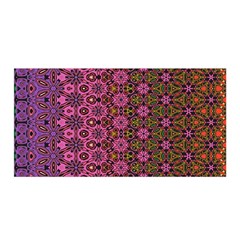 Abstract Retro Floral Stripes Pattern Satin Wrap