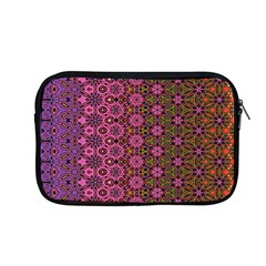 Abstract Retro Floral Stripes Pattern Apple Macbook Pro 13  Zipper Case by SpinnyChairDesigns