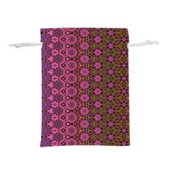 Abstract Retro Floral Stripes Pattern Lightweight Drawstring Pouch (l) by SpinnyChairDesigns