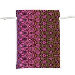 Abstract Retro Floral Stripes Pattern  Lightweight Drawstring Pouch (xl) by SpinnyChairDesigns