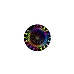 Colorful Rainbow Colored Arabesque Mandala Kaleidoscope  1  Mini Buttons by SpinnyChairDesigns