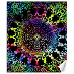 Colorful Rainbow Colored Arabesque Mandala Kaleidoscope  Canvas 20  X 24  by SpinnyChairDesigns