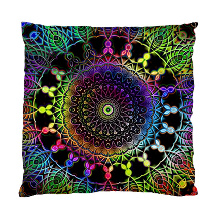 Colorful Rainbow Colored Arabesque Mandala Kaleidoscope  Standard Cushion Case (One Side)