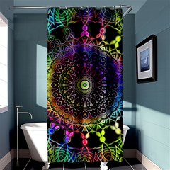 Colorful Rainbow Colored Arabesque Mandala Kaleidoscope  Shower Curtain 36  X 72  (stall)  by SpinnyChairDesigns