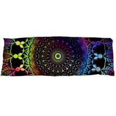 Colorful Rainbow Colored Arabesque Mandala Kaleidoscope  Body Pillow Case (dakimakura) by SpinnyChairDesigns