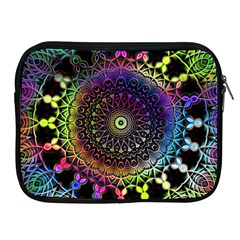 Colorful Rainbow Colored Arabesque Mandala Kaleidoscope  Apple Ipad 2/3/4 Zipper Cases by SpinnyChairDesigns