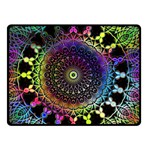 Colorful Rainbow Colored Arabesque Mandala Kaleidoscope  Double Sided Fleece Blanket (Small)  45 x34  Blanket Front