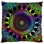 Colorful Rainbow Colored Arabesque Mandala Kaleidoscope  Standard Flano Cushion Case (Two Sides) Front