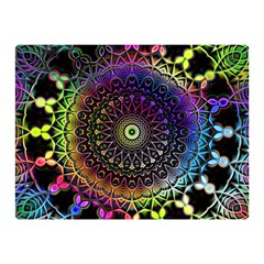 Colorful Rainbow Colored Arabesque Mandala Kaleidoscope  Double Sided Flano Blanket (mini)  by SpinnyChairDesigns