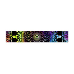 Colorful Rainbow Colored Arabesque Mandala Kaleidoscope  Flano Scarf (mini) by SpinnyChairDesigns