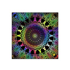 Colorful Rainbow Colored Arabesque Mandala Kaleidoscope  Satin Bandana Scarf by SpinnyChairDesigns