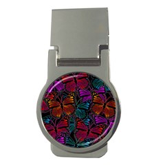 Colorful Monarch Butterfly Pattern Money Clips (round)  by SpinnyChairDesigns